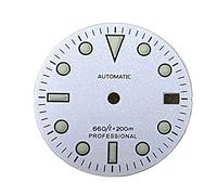 Youngran 28. 5mm Compatibile con il quadrante del quadrante del quadrante bianco del quadrante bianco luminoso verde for SKX007 NH35 / NH36 / 4R36 Guarda il movimento con il logo S leisurely