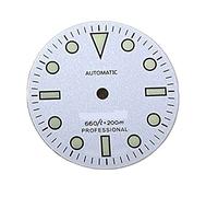 Youngran 28. 5mm Compatibile con il quadrante del quadrante del quadrante bianco del quadrante bianco luminoso verde for SKX007 NH35 / NH36 / 4R36 Guarda il movimento con il logo S leisurely