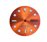 Youngran Compatibile con il quadrante del doppio calendario da 29mm for NH36A / 4R36 / 7S Modello solare del movimento con verde luminoso leisurely (Color : Sun pattern orange)