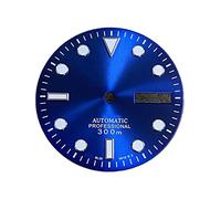 Youngran Compatibile con il quadrante del doppio calendario da 29mm for NH36A / 4R36 / 7S Modello solare del movimento con verde luminoso leisurely (Color : Sun pattern blue)