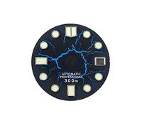 Youngran Creative Crackle 28. 5mm Guarda il quadrante C3 Compatibile con quadrante luminoso for SKX007 / 009 NH35 / 4R36 Parte di sostituzione del movimento leisurely (Color : Blue)