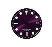 Youngran Modello Sun Single Calendar 29mm Guarda quadrante quadrante viola compatibile for NH35A / NH36. Movimento con verde luminoso leisurely