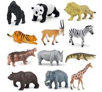YOUNGSAY 12 Pezzi Figure di Animali della Foresta, Realistico Animaletti per Bambini, Plastica Animali per Bambini per la Decorazione della Casa, Giocattoli Educativi e da Bagno