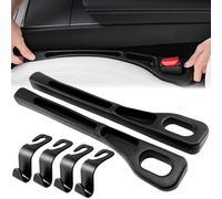 YOUNGSAY 2 Pezzi Riempitivo per Sedili Auto + 4 Ganci, Generale Car Seat Gap Filler, Nero Riempimento del Divario del Sedile Dell'auto per La Maggior Parte dei Modelli di Autoveicoli