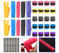 YOUNGSAY 30 Pezzi Grip Racchetta Tennis, 105/110 cm Traspirante e Asciutto Grip Tennis, Comodo e Antiscivolo Nastro Racchetta Tennis, per Tennis e Badminton (2 Stili, 5 Colori)
