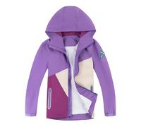 YOUNGSOUL Giacca impermeabile e antivento per bambini, con blocco colorato, Lilla, 146-152
