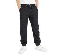YOUNGSOUL Pantaloni cargo per ragazzi, impermeabili, per bambini, da trekking, per attività all'aria aperta, con elastico, Nero , 164/170 cm