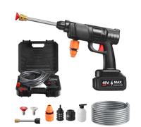 Youngwier Idropulitrice Portatile | Idropulitrice Portatile Alimentata A Batteria - Macchina Pulitrice Elettrica con Tubo da 5m per Lavaggio Auto Bagno Animali Domestici Pavimenti Piante e Camion