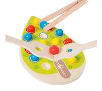 Youngwier Perline di selezione dei colori - Perline in legno, gioco di selezione dei colori, per abilità motorie, giocattolo interattivo per seggiolone e angolo sensoriale