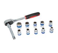 Youngwier Set Di Cricchetto E Prese - Set Di Prese Di Riparazione 1/2-12 Pezzi Strumenti A Cricchetto Per Bicicletta Elettricista Casa Industria Veicolo Domestico Officina