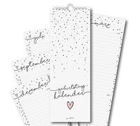 younikat calendario compleanni motivo coriandoli I rilegatura a spirale 105 x 297 mm I indipendente dall’anno I calendario perpetuo per donne convivenza ufficio tutta la famiglia I dv665