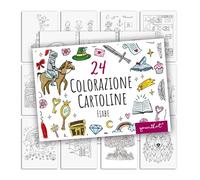 younikat cartoline di fiabe da colorare 24 pz I DIN A6 I bambini adulti I da personalizzare I Fairytale cavaliere I dv1548