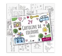 younikat Cartoline di Gita Vacanza da colorare I A6 I 24 pezzi - dv1546