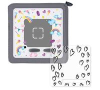 younikat dv_1173 - Set di 2 pellicole protettive protettive per Toniebox, tagliate su misura, con cuori e arcobaleno, accessori creativi per bambini