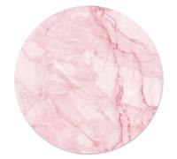 younikat dv671 - Tappetino per mouse effetto marmo, Ø 22 cm, dimensioni standard, antiscivolo, semplice moderno, effetto pietra, granito rosa bianco