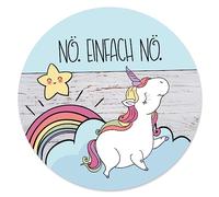 younikat Mousepad Unicorno - Frase Nö. Einfach Nö. I Ø 22 cm rotondo I Mousepad divertente piccolo Arcobaleno Bambini Idea regalo I dv221
