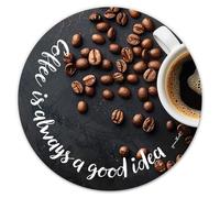 younikat Tappetino per mouse con motivo caffè | Ø 22 cm rotondo | Mousepad dimensione standard, antiscivolo | Pausa caffè | dv1462