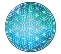 younikat Tappetino per mouse con motivo fiore della vita I Ø 22 cm rotondo I tappetino per mouse misura standard I antiscivolo I blu I dv1460