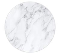 younikat Tappetino per mouse effetto marmo | 22 cm rotondo | Tappetino per mouse misura standard antiscivolo | semplice moderno | effetto pietra granito grigio-bianco | dv313