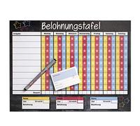 younikat Tavola premiata con lista di compiti per 3 bambini, con biglietti di premio I 40 x 30 cm, con penna, lavabile, autoadesiva, per bambini e ragazzi I dv787