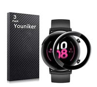 Youniker 3 Pezzi Pellicola Protettiva Compatibile con Huawei Watch GT2 42mm Proteggi Schermo Protezione Film 3D Bordo Curvo Flessible Anti-Graffi Screen Protector (Nero)