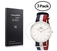 Youniker 3 Pezzi per Daniel Wellington Pellicola Protettiva in Vetro Temperato per DW Watch Pellicola Proteggi Schermo in Vetro Temperato Anti-graffio Senza bolle (Cassa: 40 mm)