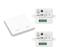 YOUNLEN interruttore senza fili della luce, interruttore di sicurezza trasmettitore RF e controller ricevitore 10A, installazione semplice per lampade fino a 1500W（2 ricevitori e 1 interruttore）