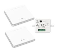 YOUNLEN interruttore senza fili della luce, interruttore di sicurezza trasmettitore RF e controller ricevitore 10A, installazione semplice per lampade fino a 1500W（1 ricevitore e 2 interruttori）
