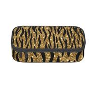YounPrenG Astuccio portapenne, astuccio portapenne stampato di grande capacità, portapenne per ufficio e scuola,Stampa animalier glitter oro