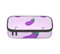 YounPrenG Astuccio portapenne, astuccio portapenne stampato di grande capacità, portapenne per ufficio e scuola,Frutta Verdura Melanzane