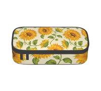 YounPrenG Astuccio portapenne, astuccio portapenne stampato di grande capacità, portapenne per ufficio e scuola,Sorie di girasole fresco stampate