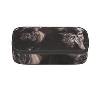 YounPrenG Astuccio portapenne, astuccio portapenne stampato di grande capacità, portapenne per ufficio e scuola,Stampa Bulldog francese