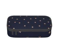 YounPrenG Astuccio portapenne, astuccio portapenne stampato di grande capacità, portapenne per ufficio e scuola,Stelle scintillanti rosa blu scuro e oro rosa stellate