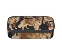 YounPrenG Astuccio portapenne, astuccio portapenne stampato di grande capacità, portapenne per ufficio e scuola,Golden Retriever