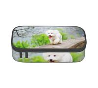 YounPrenG Astuccio portapenne, astuccio portapenne stampato di grande capacità, portapenne per ufficio e scuola,Bichon Frise Park Animali Cani Cani Bichon Frise