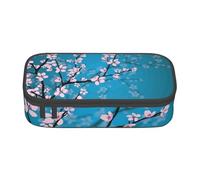 YounPrenG Astuccio portapenne, astuccio portapenne stampato di grande capacità, portapenne per ufficio e scuola,Foglie e piante Ombre Fiori primaverili giapponesi Sakura