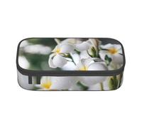 YounPrenG Astuccio portapenne, astuccio portapenne stampato di grande capacità, portapenne per ufficio e scuola,Bellissimi fiori bianchi di frangipani scia di plumeria