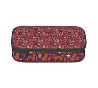 YounPrenG Astuccio portapenne, astuccio portapenne stampato di grande capacità, portapenne per ufficio e scuola,Golden Retriever Natale Cane Golden Retriever rosso
