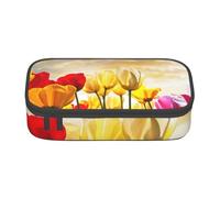 YounPrenG Astuccio portapenne, astuccio portapenne stampato di grande capacità, portapenne per ufficio e scuola,Tramonto del fiore del tulipano
