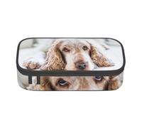 YounPrenG Astuccio portapenne, astuccio portapenne stampato di grande capacità, portapenne per ufficio e scuola,Cocker Spaniel Brown Spaniel Cani tristi Cani Animali domestici