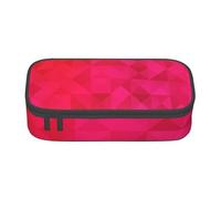 YounPrenG Astuccio portapenne, astuccio portapenne stampato di grande capacità, portapenne per ufficio e scuola,Triangolo geometrico fucsia