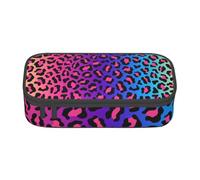 YounPrenG Astuccio portapenne, astuccio portapenne stampato di grande capacità, portapenne per ufficio e scuola,Stampa leopardata con sfumature di colore al neon