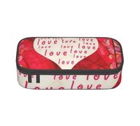 YounPrenG Astuccio portapenne, astuccio portapenne stampato di grande capacità, portapenne per ufficio e scuola,Amore dei cuori rossi