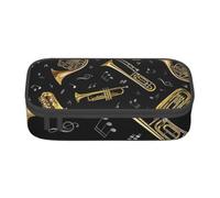 YounPrenG Astuccio portapenne, astuccio portapenne stampato di grande capacità, portapenne per ufficio e scuola,Stampa classica di strumenti musicali