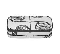 YounPrenG Astuccio portapenne, astuccio portapenne stampato di grande capacità, portapenne per ufficio e scuola,Quartetto di corno francese