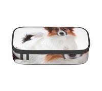 YounPrenG Astuccio portapenne, astuccio portapenne stampato di grande capacità, portapenne per ufficio e scuola,Cane Papillon Lanuginoso