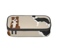 YounPrenG Astuccio portapenne, astuccio portapenne stampato di grande capacità, portapenne per ufficio e scuola,Border Collie Confine di razza mista di cane di base