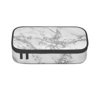 YounPrenG Astuccio portapenne, astuccio portapenne stampato di grande capacità, portapenne per ufficio e scuola,Marmo glitter argento bianco grigio elegante elegante