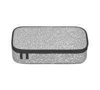 YounPrenG Astuccio portapenne, astuccio portapenne stampato di grande capacità, portapenne per ufficio e scuola,Finto glitter argento scintillante stampato
