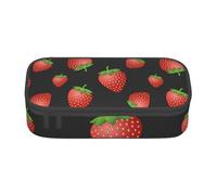 YounPrenG Astuccio portapenne, astuccio portapenne stampato di grande capacità, portapenne per ufficio e scuola,Stampa fragola rosa fragola